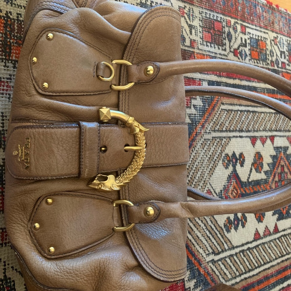 Prada Cervo Animalier Satchel